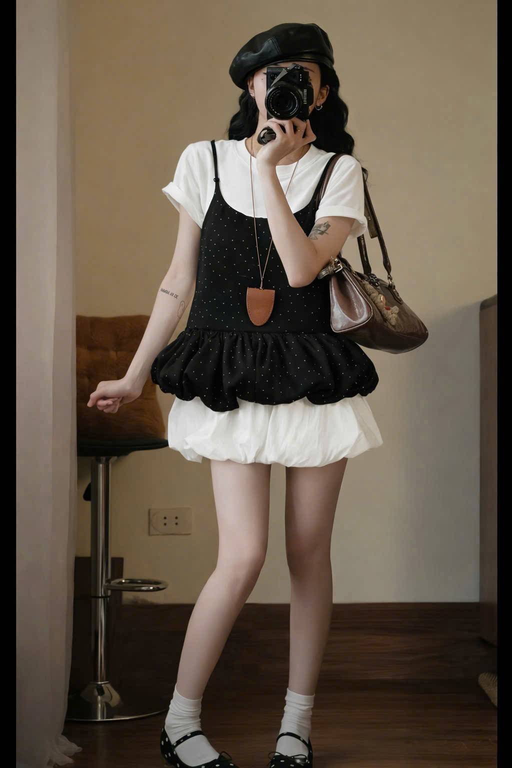 Set áo kiểu babydoll tiểu thư