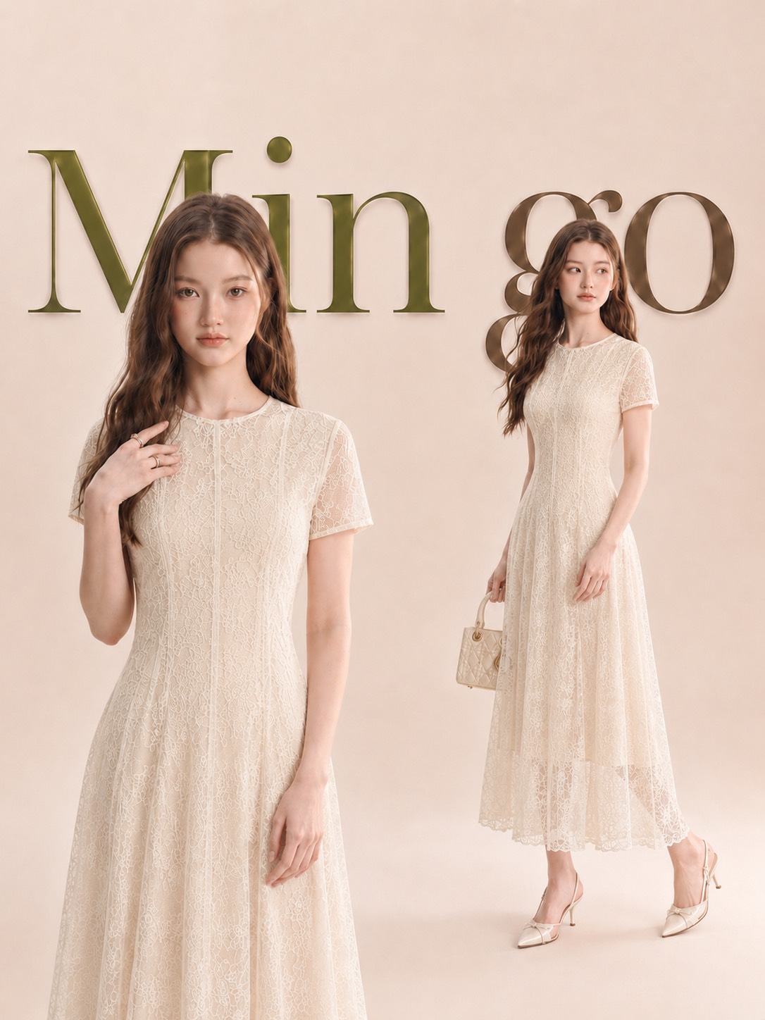 Đầm thiết kế cổ tròn dáng dài