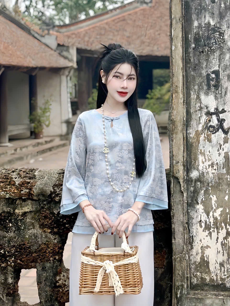 Bộ lam gấm 1 nút cài