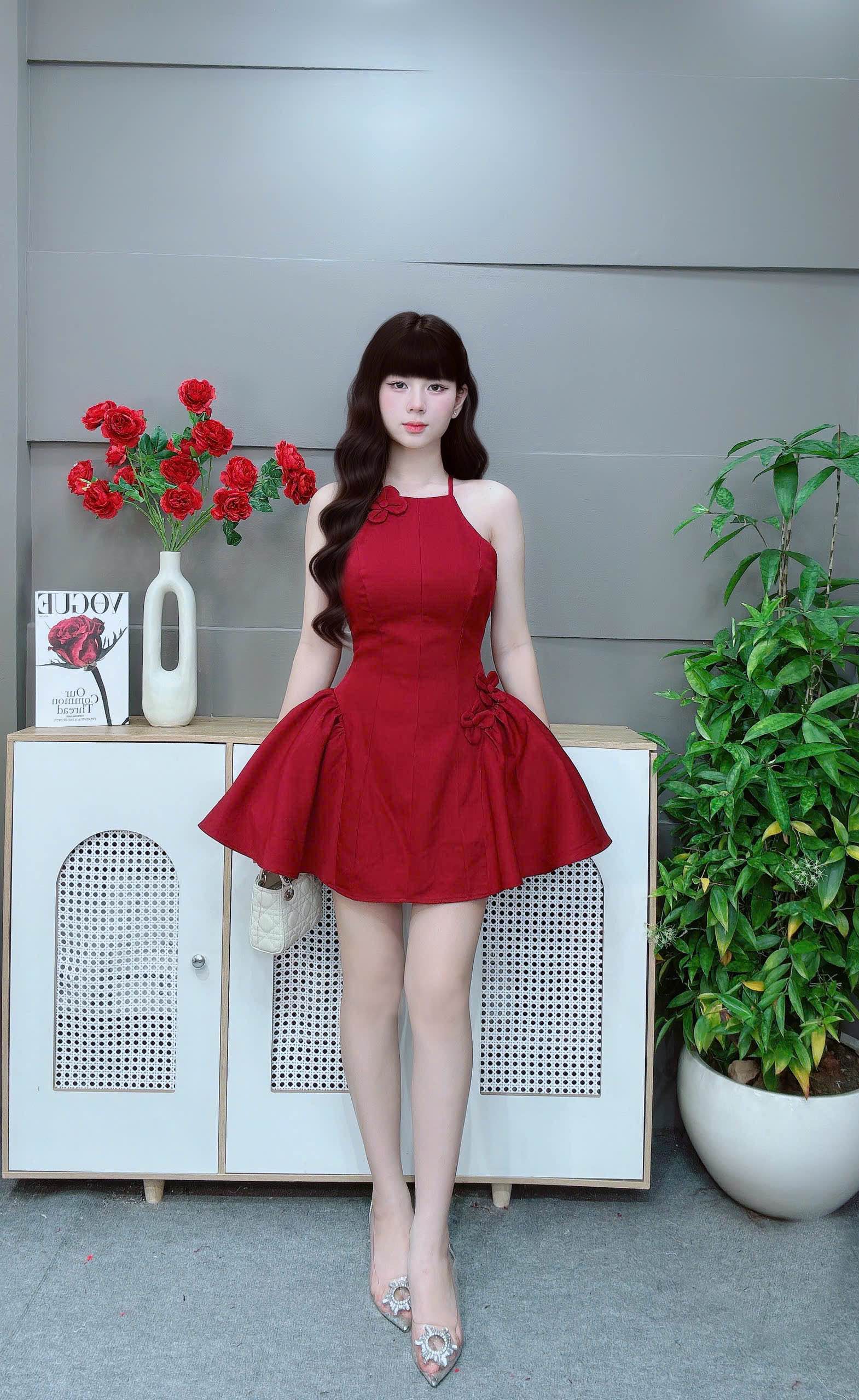 Đầm cổ yếm sát nách ls 43260