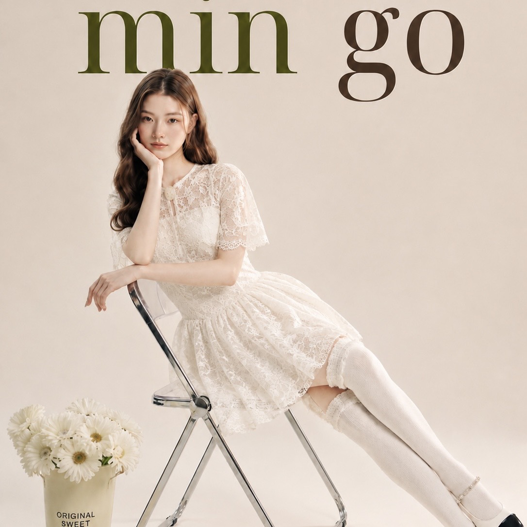 Đầm thiết kế 2 dây ren kèm áo choàng dáng ngắn