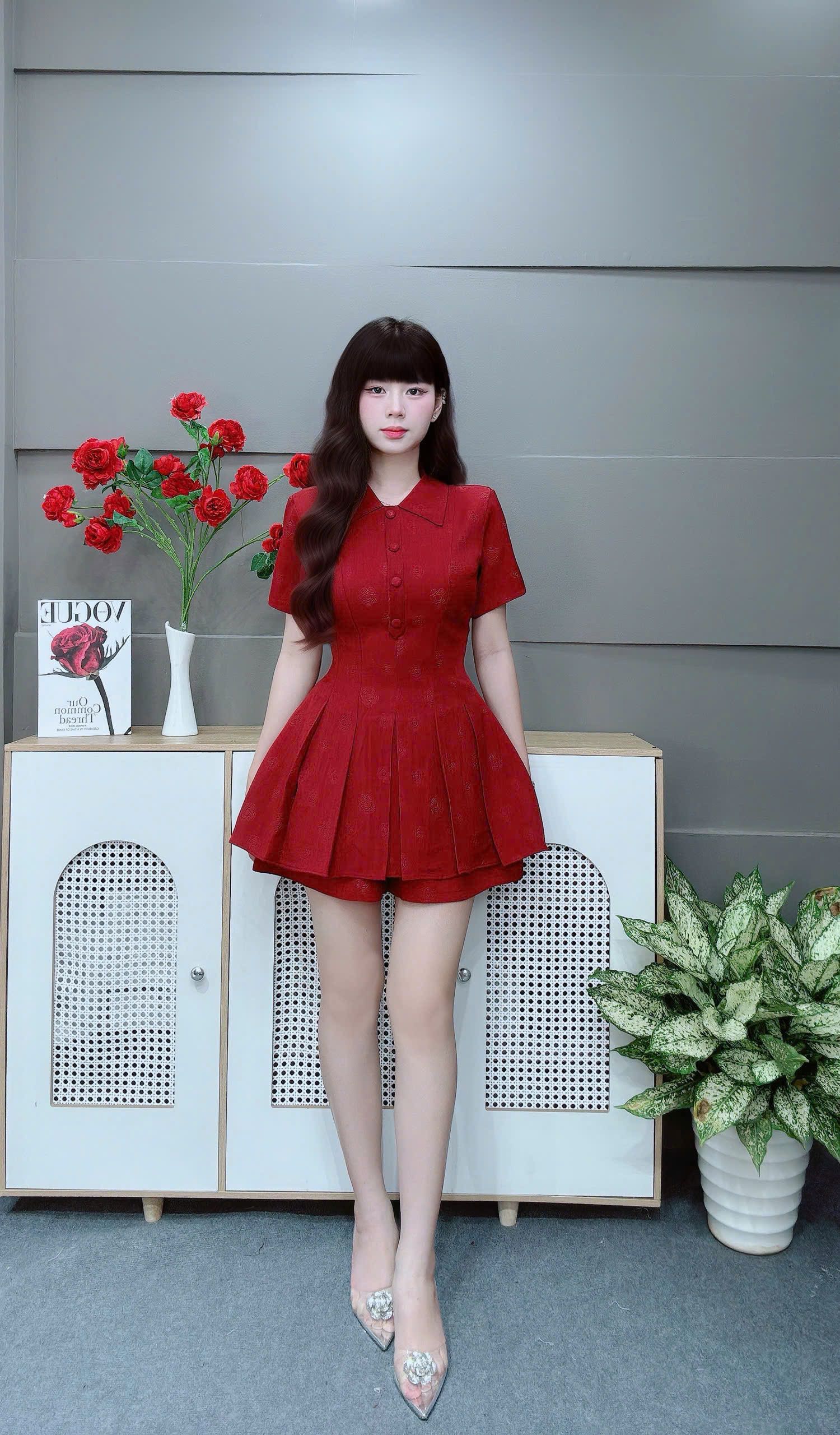 Đầm cổ sơ mi bigsize LS 45275