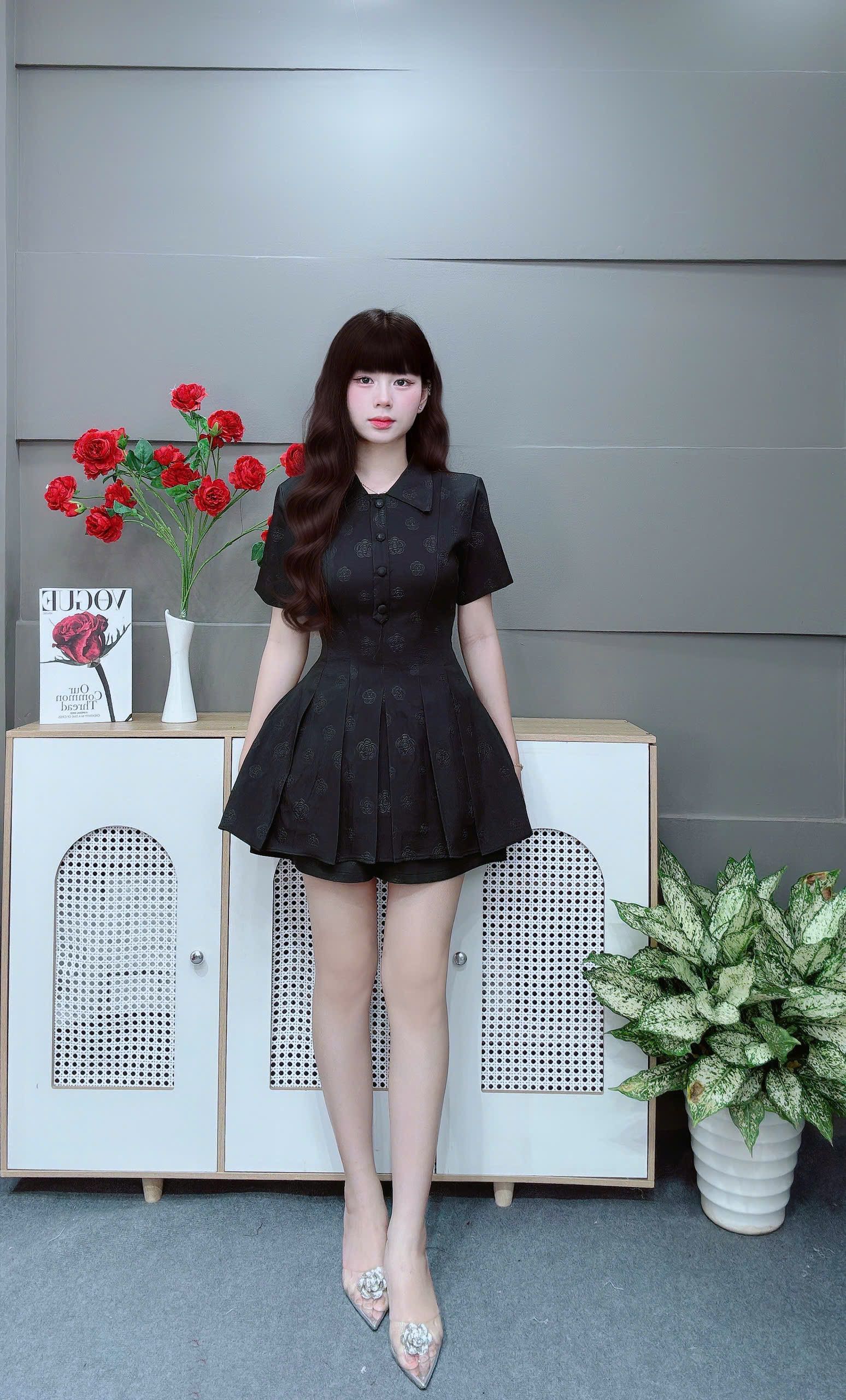 Đầm cổ sơ mi bigsize LS 45275