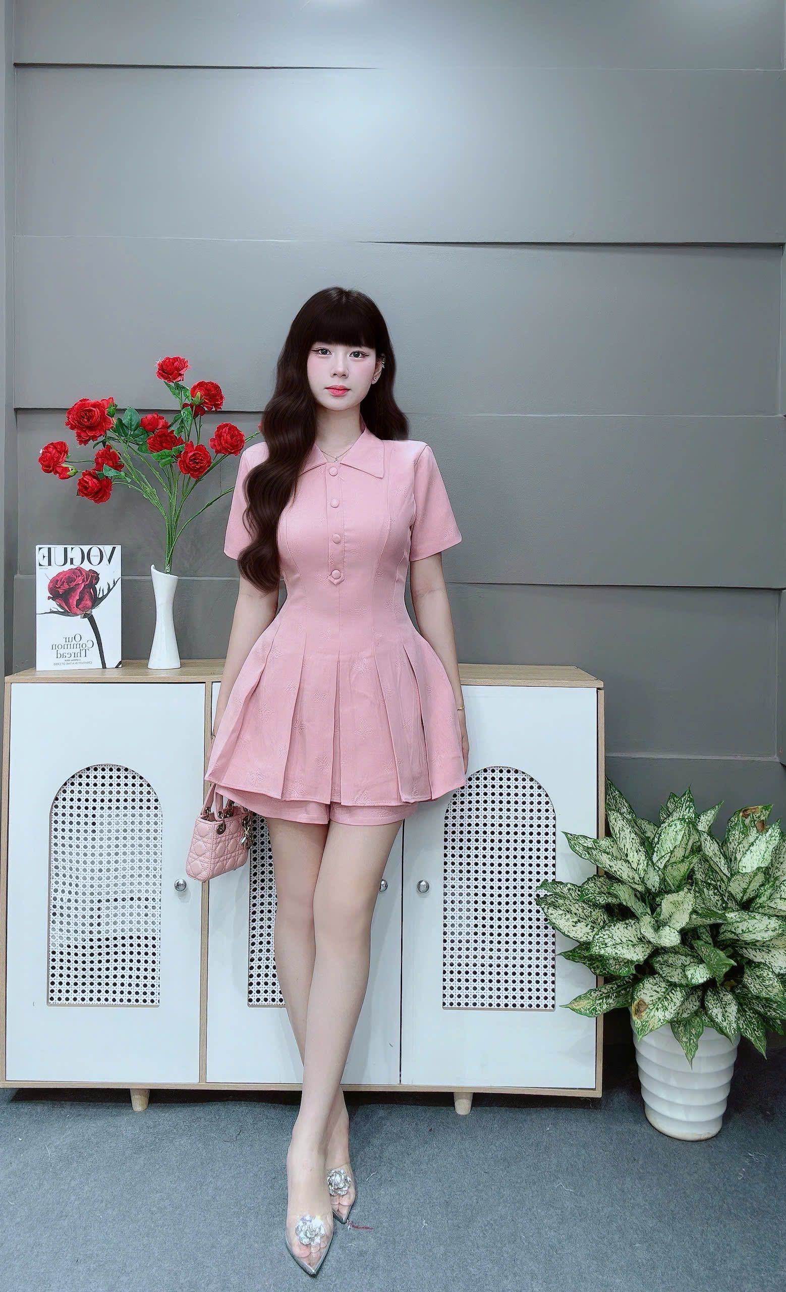Đầm cổ sơ mi bigsize LS 45275