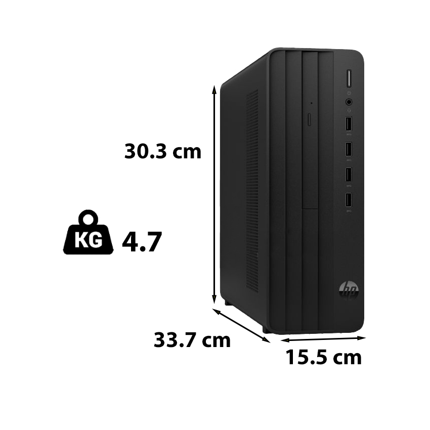Máy tính để bàn HP Pro Tower 280 G9 PCI, Core i3-12100,8GB RAM,256GB SSD,Intel Graphics,Wlan ac+BT,Keyboard,Mouse,Win 11 Home 64,1Y WTY_AM3N7AT