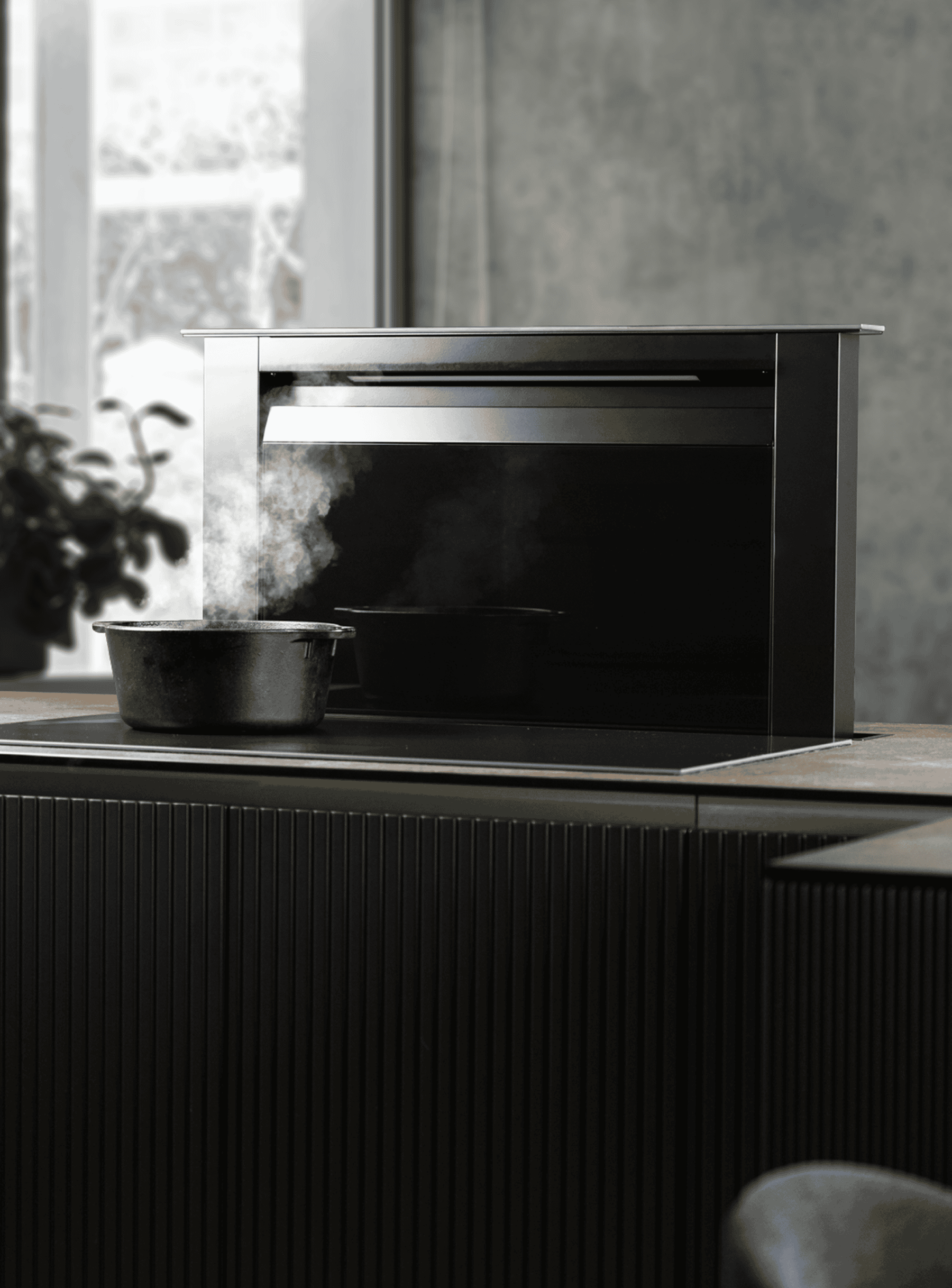 Hình ảnh nân lên của máy hút mùi Malloca Downdraft K-900BM