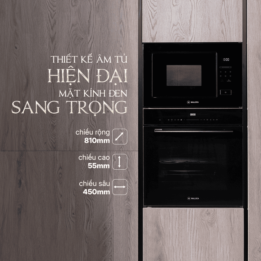 thiết kế âm tủ hiện đại - Lò vi sóng Malloca MW925BF