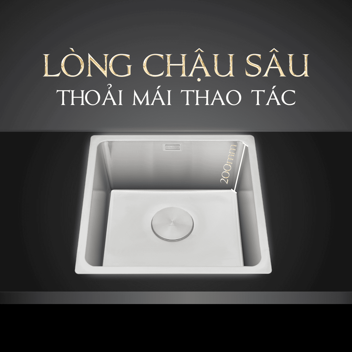 Lòng chậu sâu giúp thao tác thoải mái - Chậu rửa chén Malloca MS6044