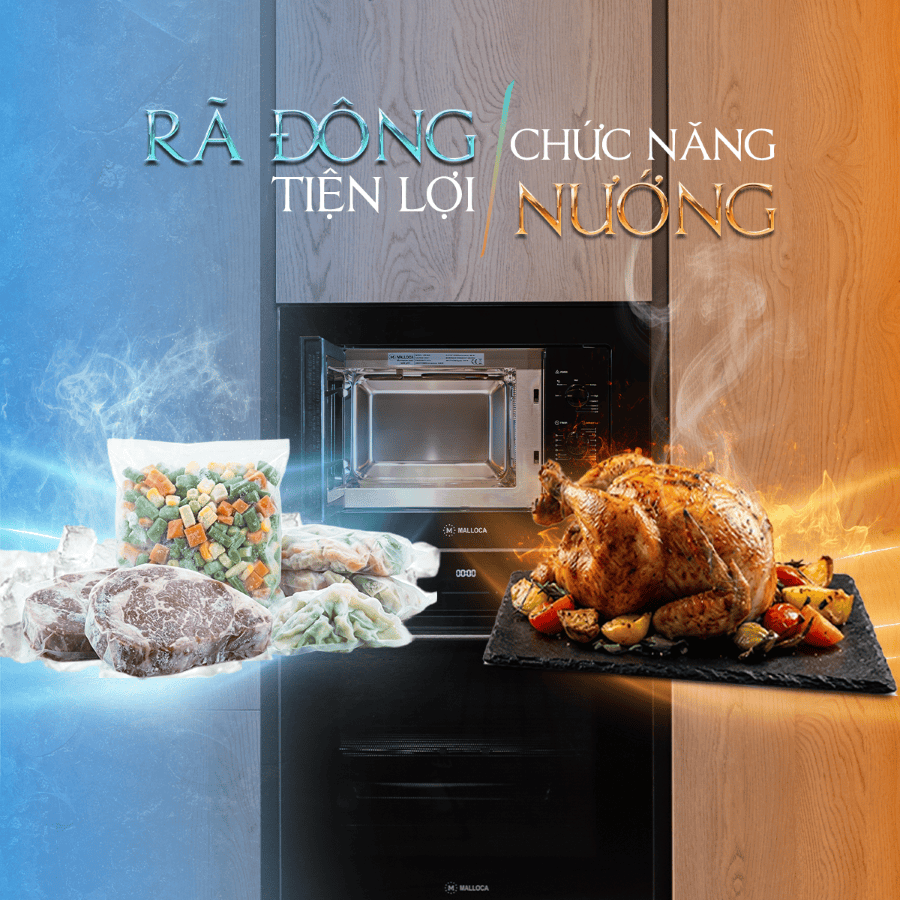 rã đông và có cả chức năng nướng - Lò vi sóng Malloca MW820B