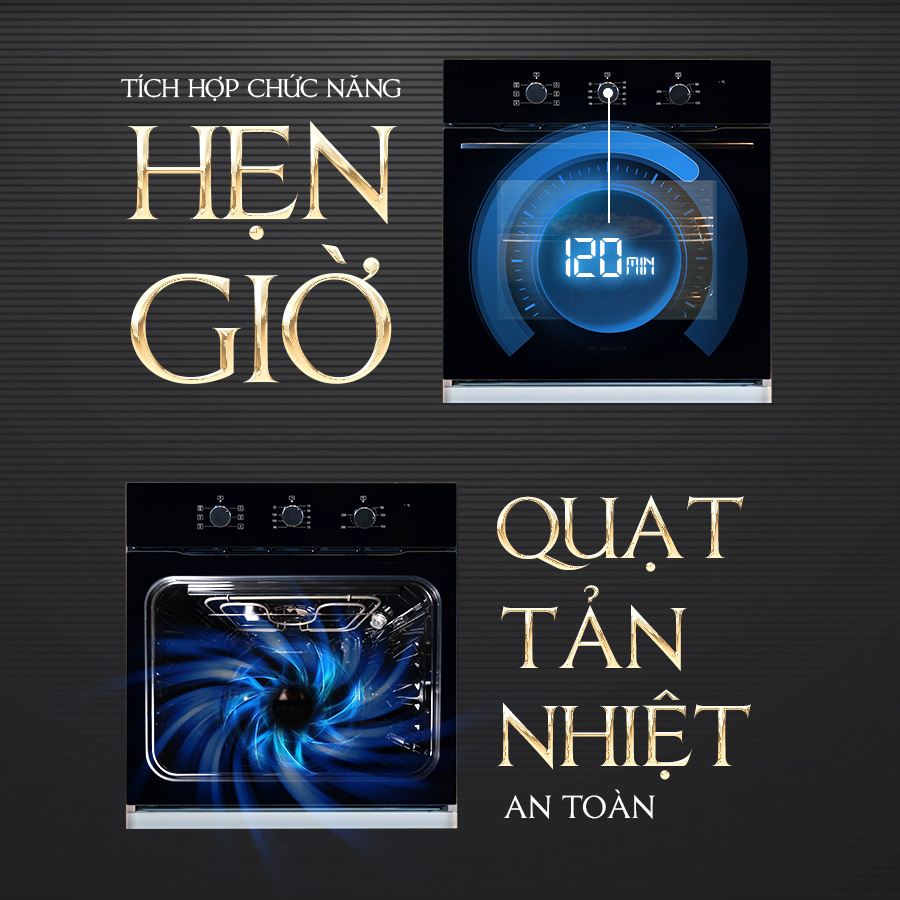 thờ hợp hẹn giờ, quạt sưởi nhiệt - Lò nướng Malloca MOV606AF