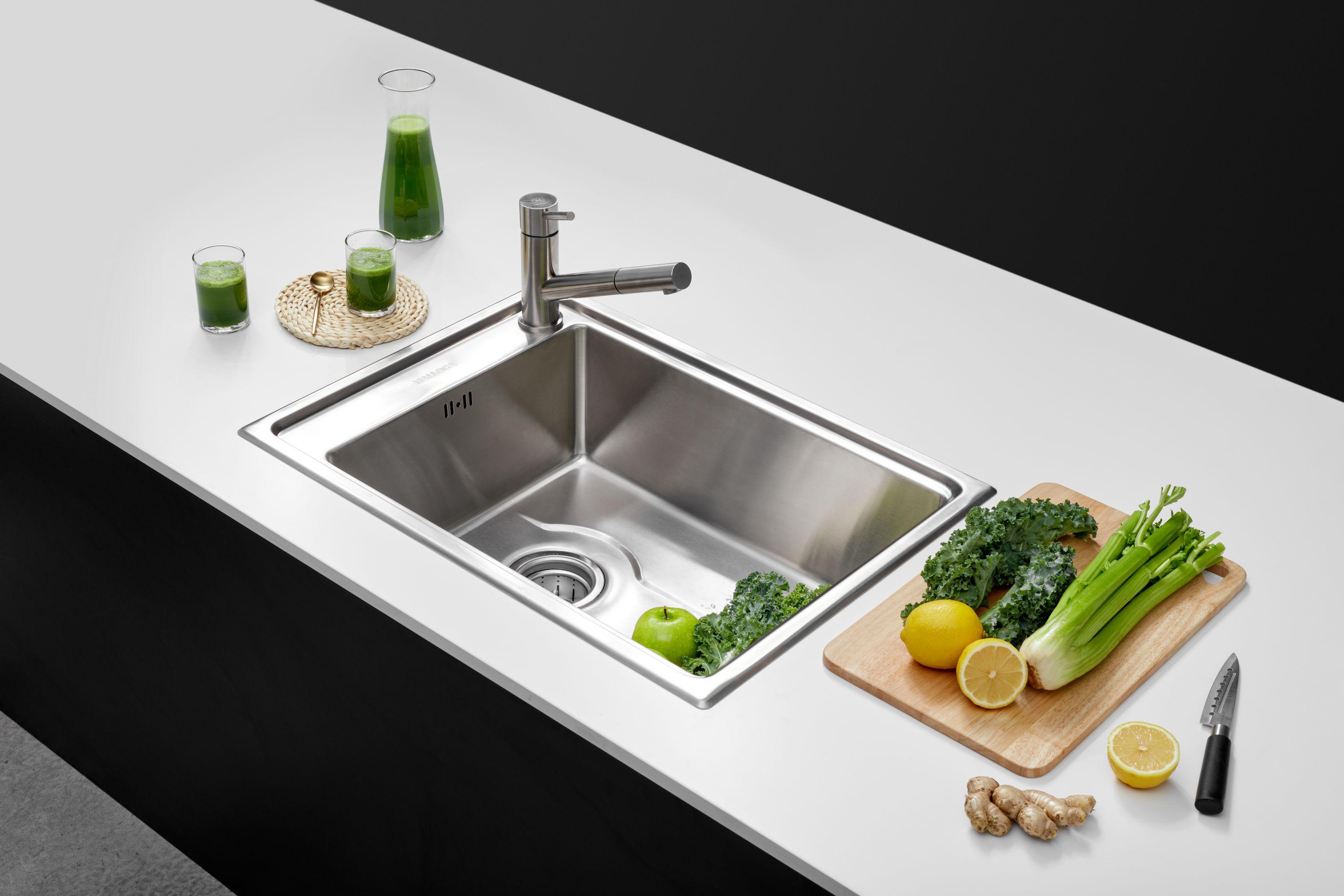 chậu rửa chén inox đơn Malloca