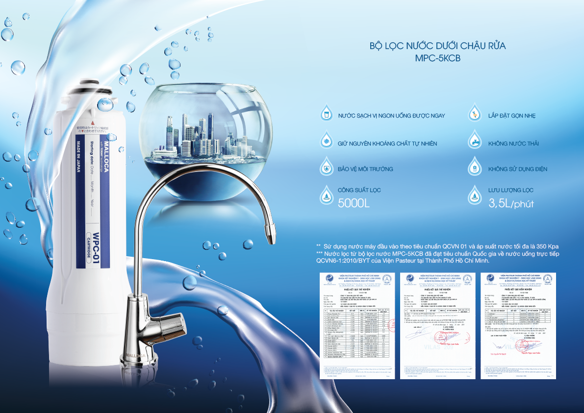 Thiết Bị Lọc Nước Malloca Mpc5kcb - Nước Lọc Chuẩn Nhật Sống Khỏe An Lành