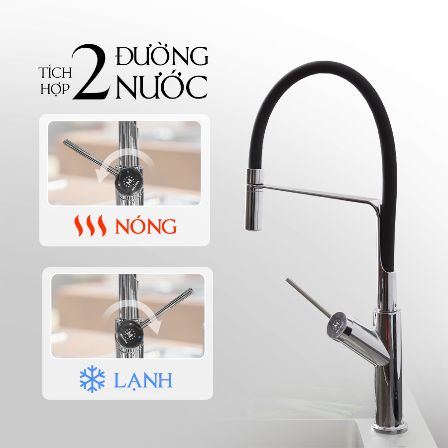 tích hợp nước nóng và lạnh - Vòi rửa chén Malloca K081C