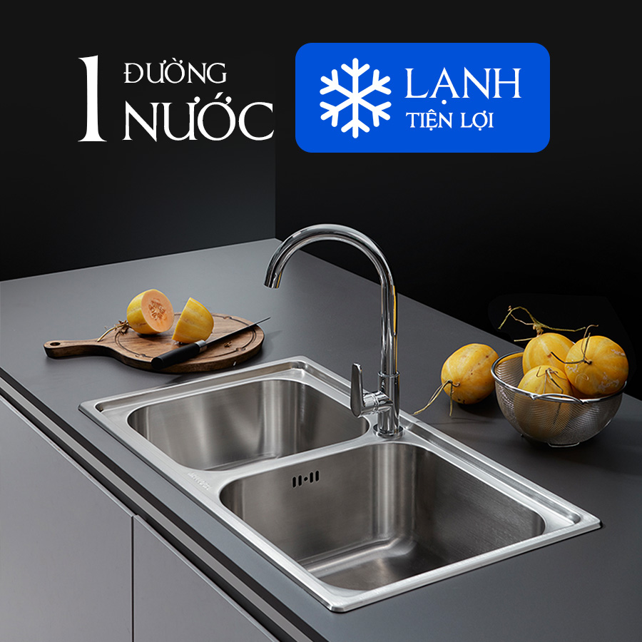 1 đường nước lạnh - Nước rửa chén Malloca K1603CL