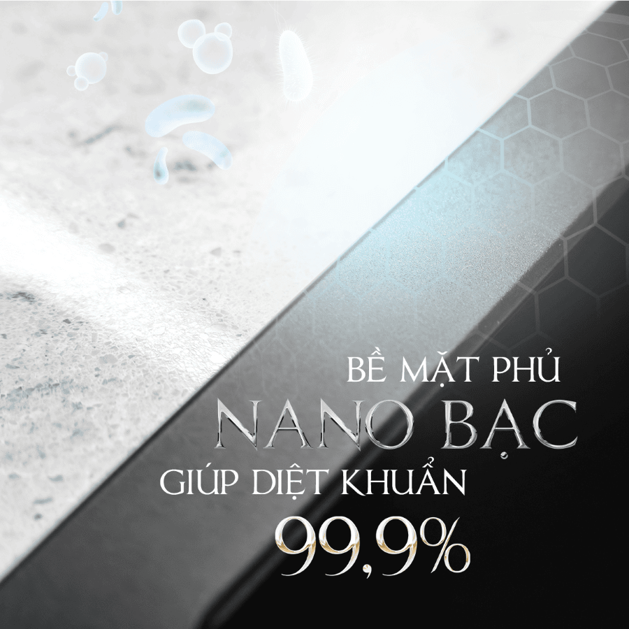 Bề mặt phủ nano bạc - Chậu đá ZEN K13040 Malloca