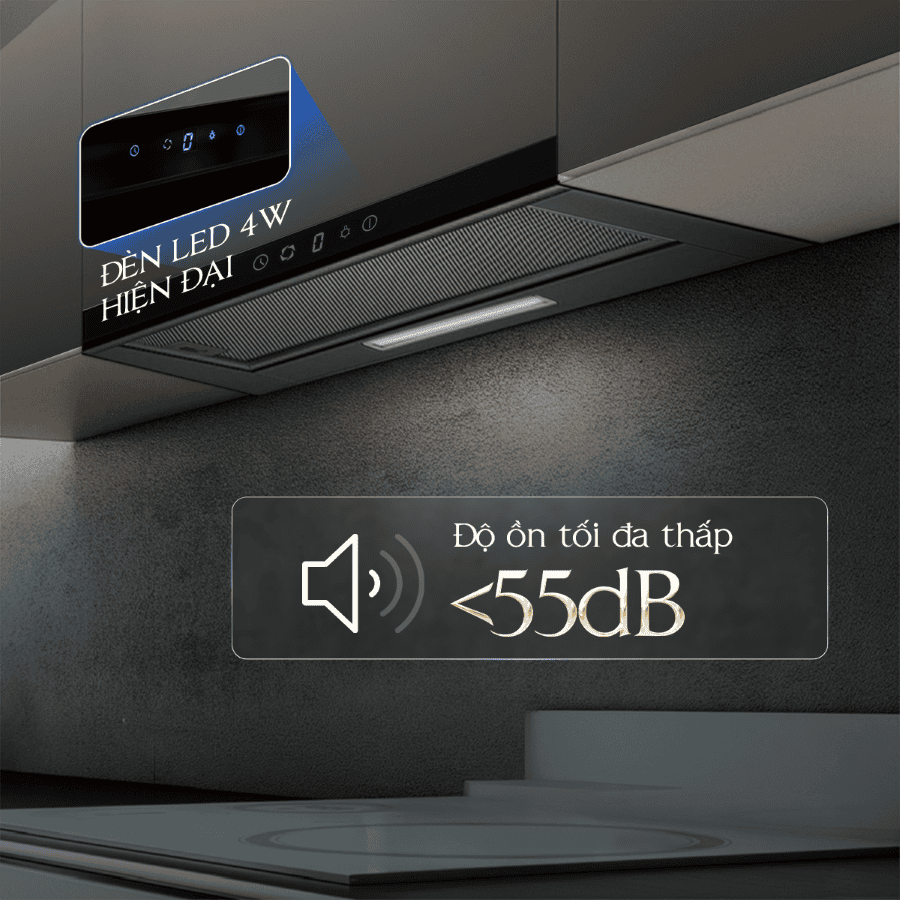 độ ồn 55db - Máy hút mùi Malloca MH 90BTC