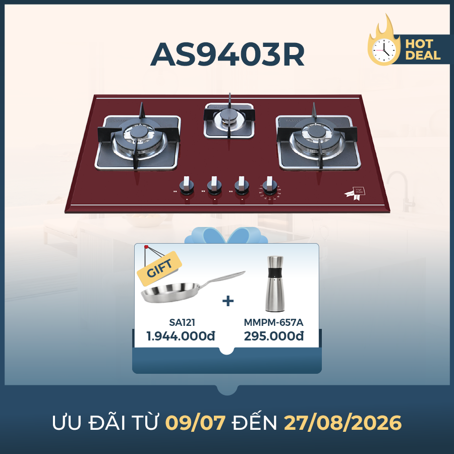 Bếp gas 3 vùng nấu 85cm
