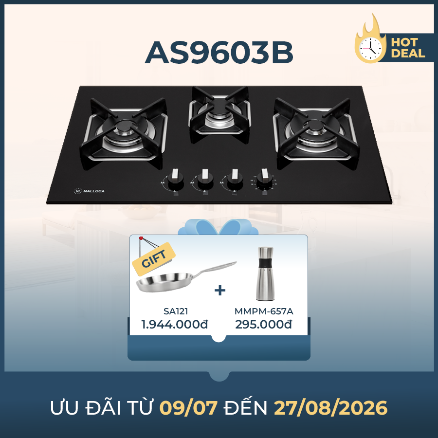Bếp gas 3 vùng nấu 85cm