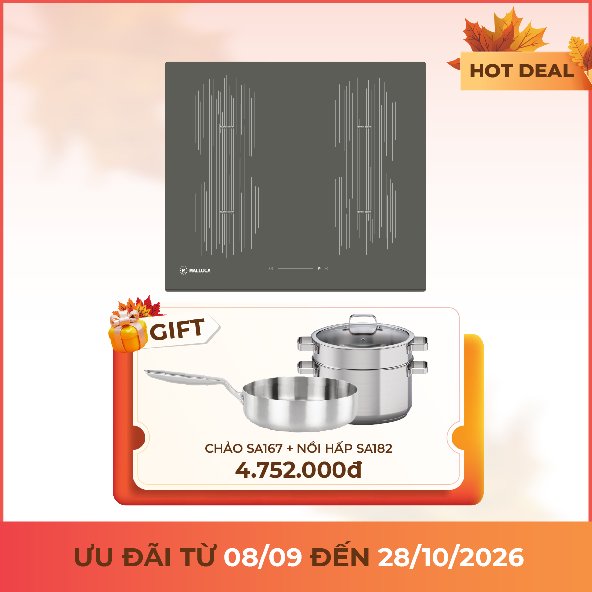 Bếp từ 4 vùng nấu 59 cm
