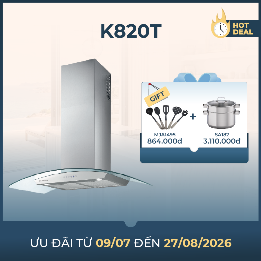 Máy hút mùi áp tường dạng chữ t 90cm