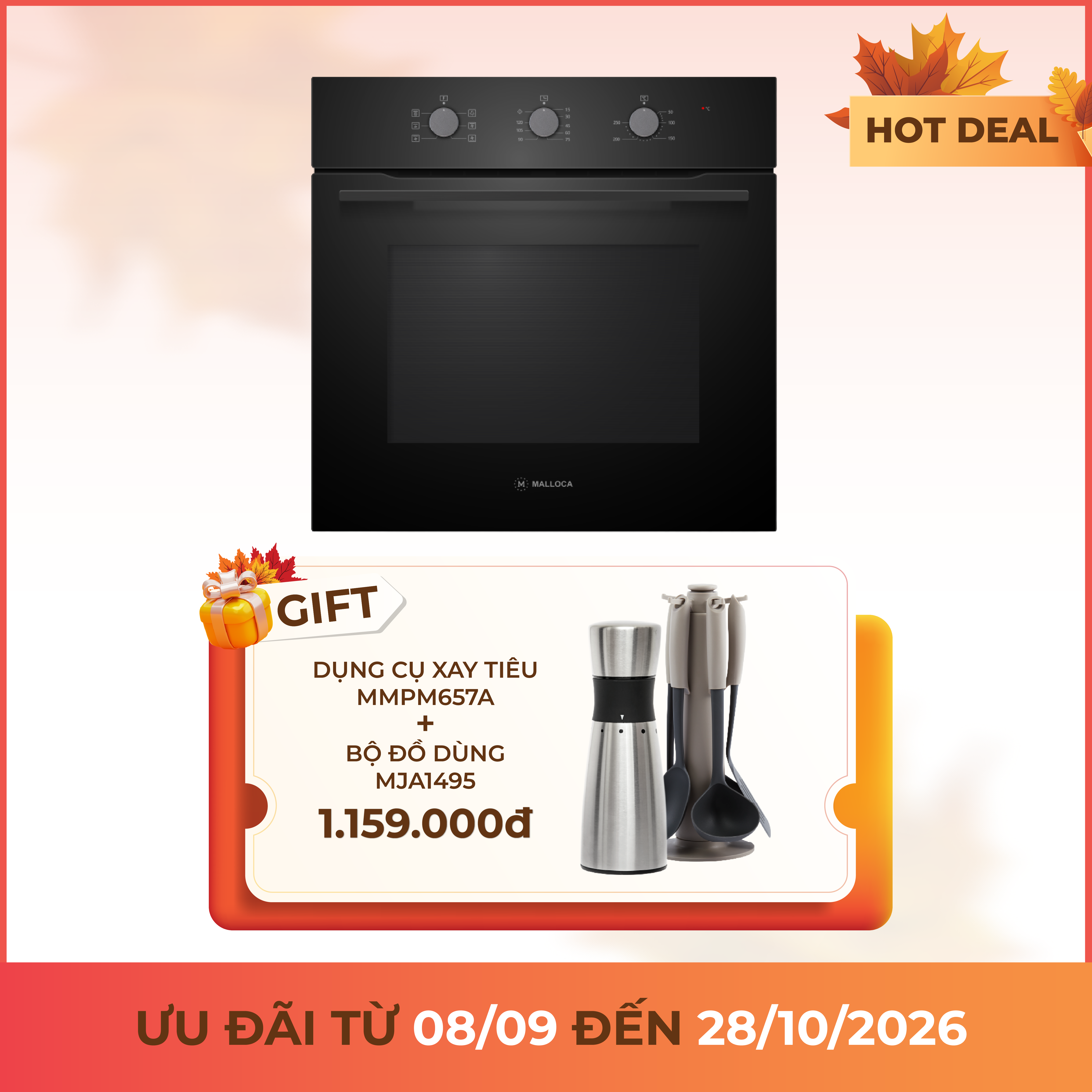 Lò nướng âm tủ 60 cm dung tích 60L