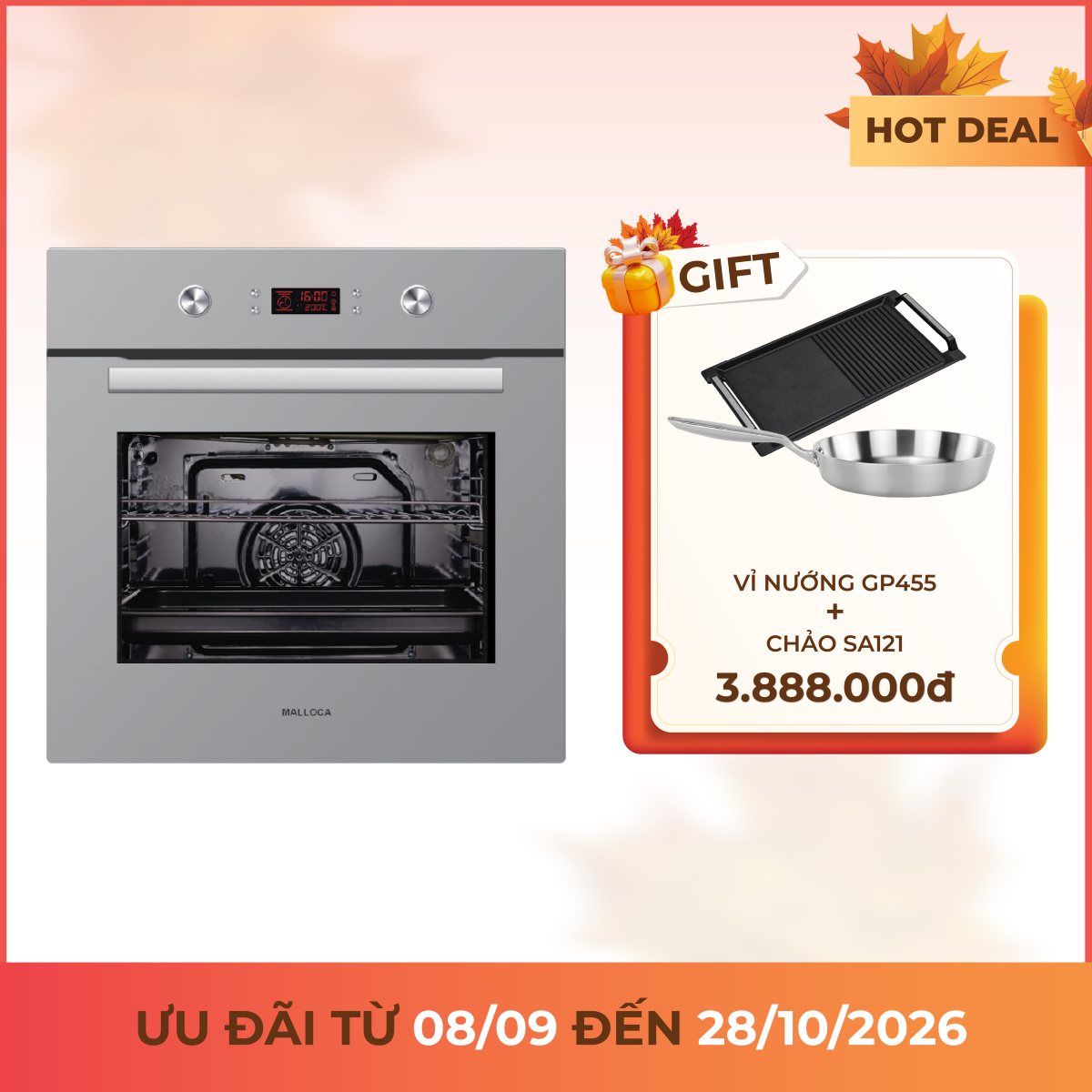 Lò nướng âm tủ 60 cm dung tích 65L