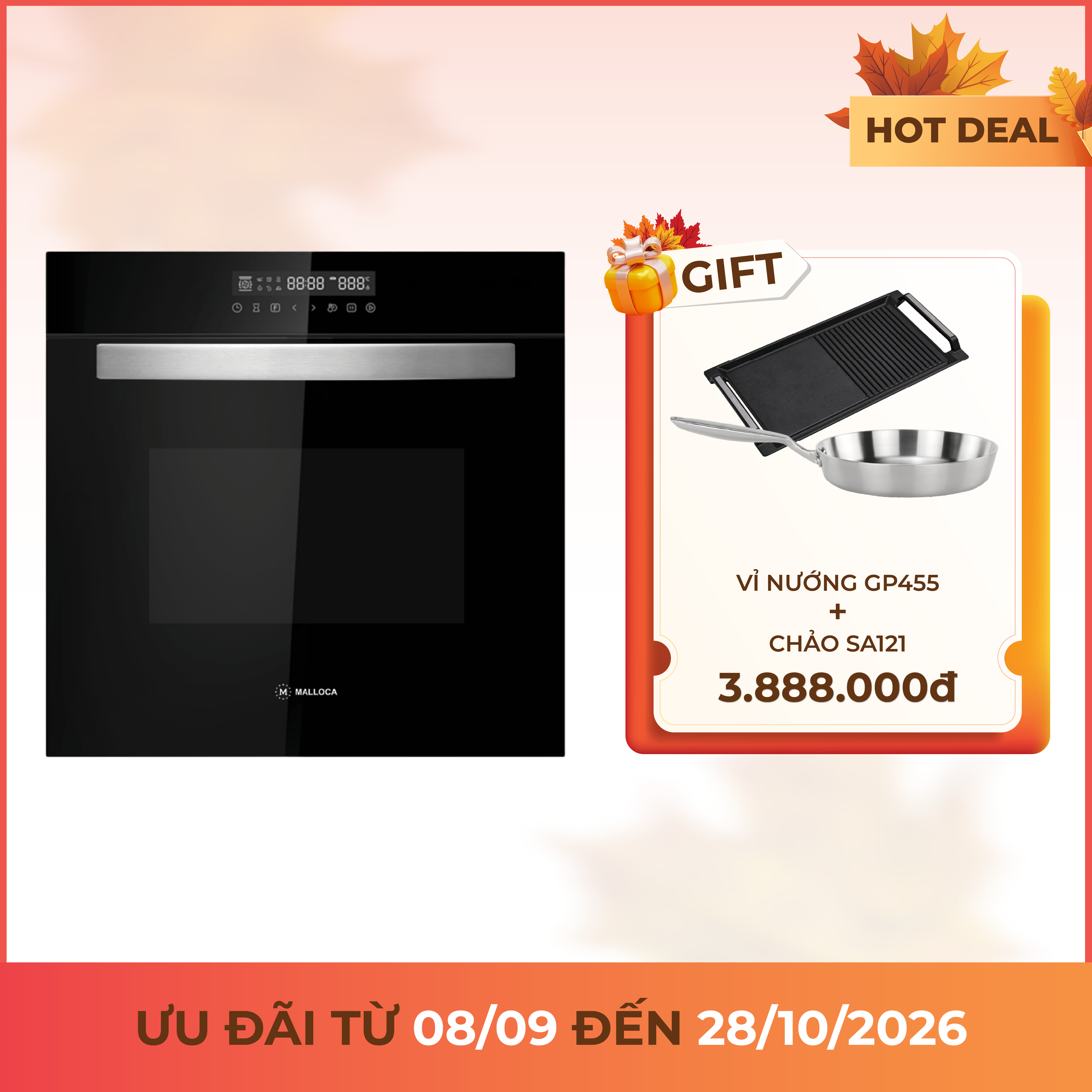 Lò nướng âm tủ 60 cm dung tích 70L
