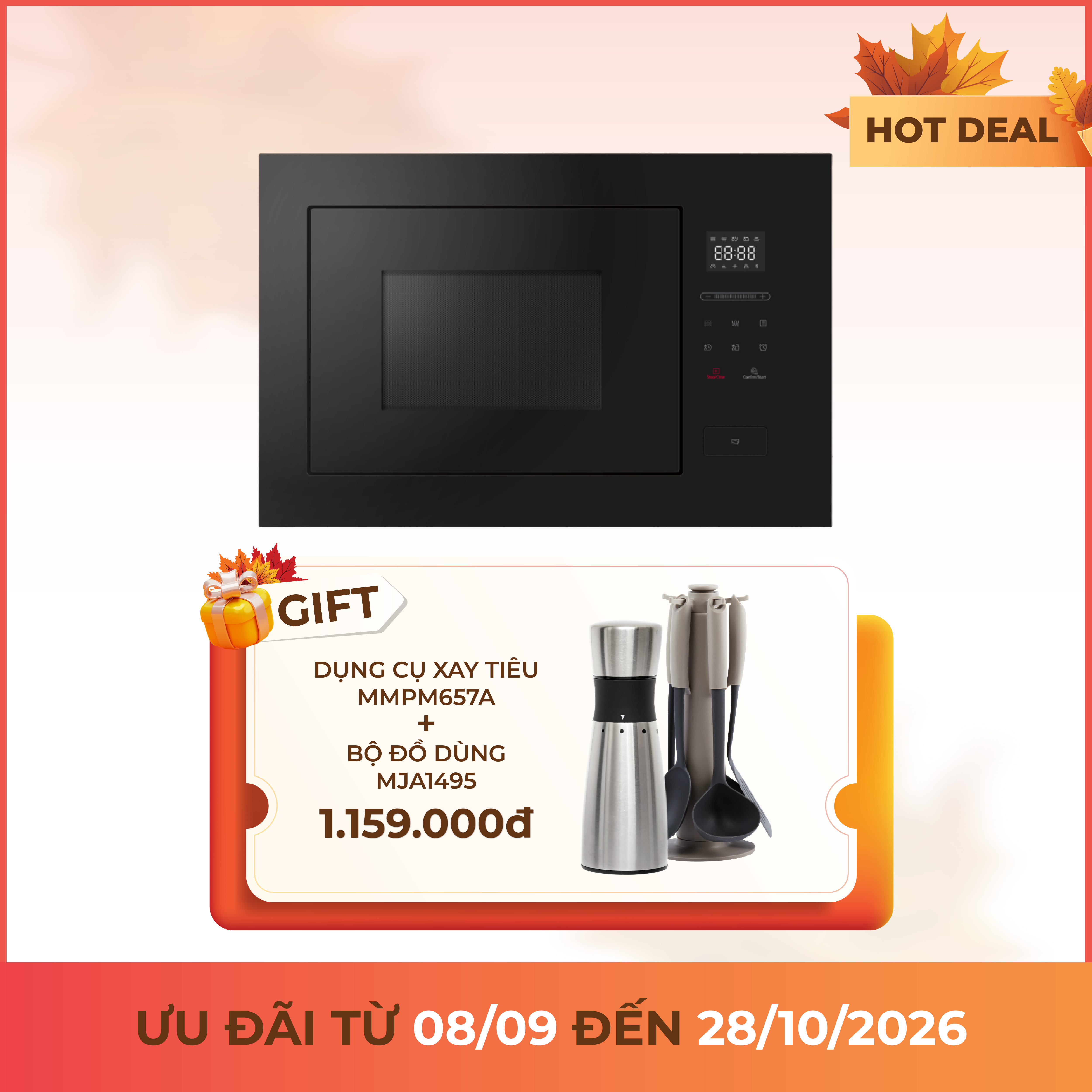 Lò vi sóng âm tủ không đĩa xoay dung tích 25L