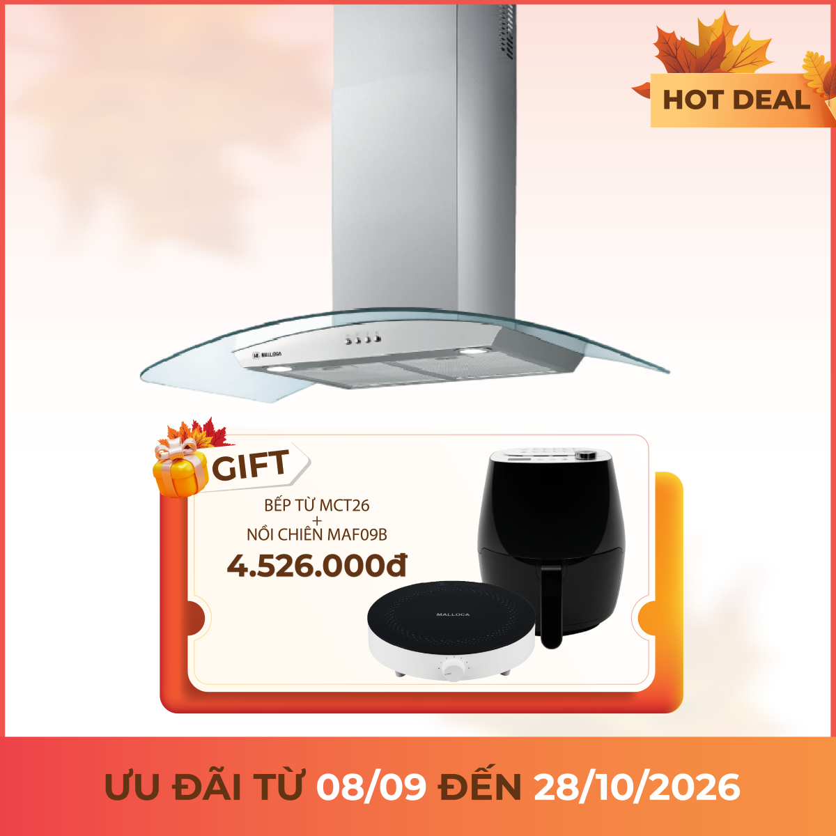 Máy hút mùi áp tường dạng chữ t 90 cm