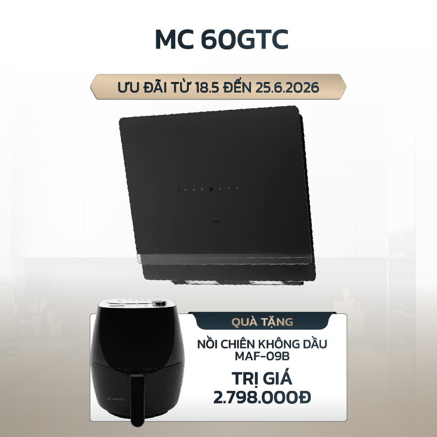 Máy hút mùi áp tường dạng nghiêng 60cm