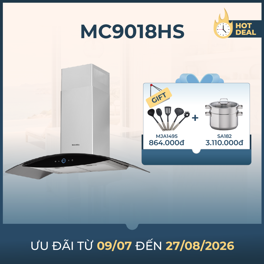 Máy hút mùi áp tường dạng chữ t 90cm