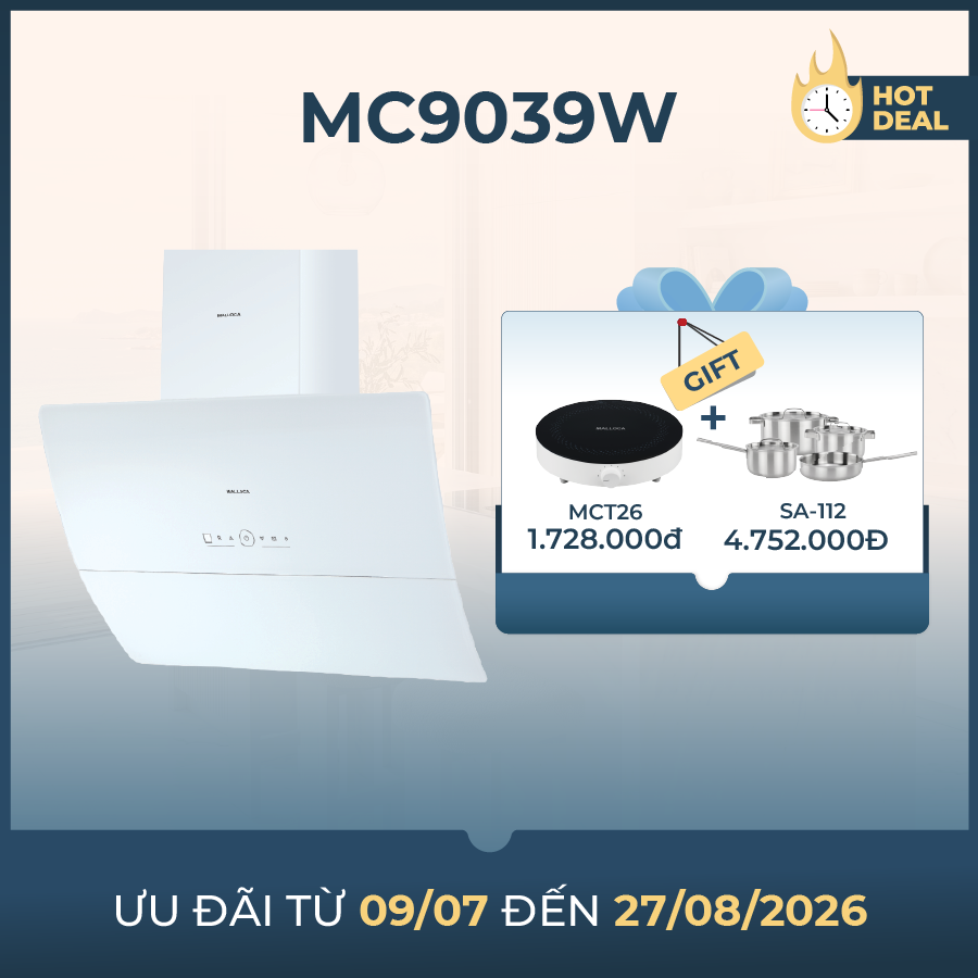 Máy hút mùi áp tường dạng nghiêng 90cm