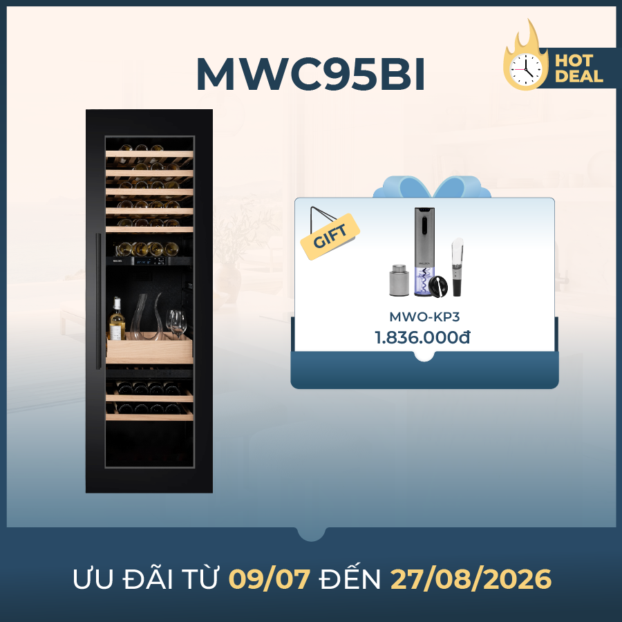 Tủ rượu âm tủ 2 vùng nhiệt độ 60cm 241L