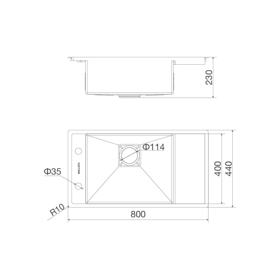 Chậu rửa chén 1 hố inox 304 kích thước 80cm