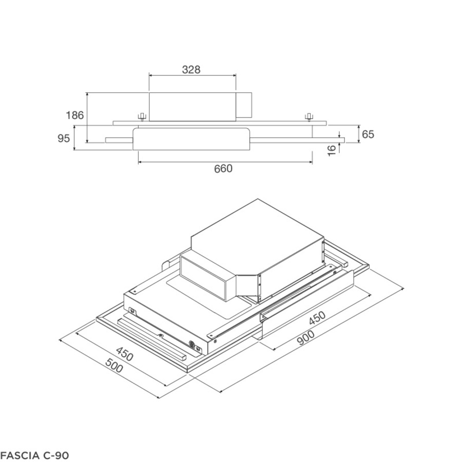 Máy hút mùi gắn trần đảo 90cm