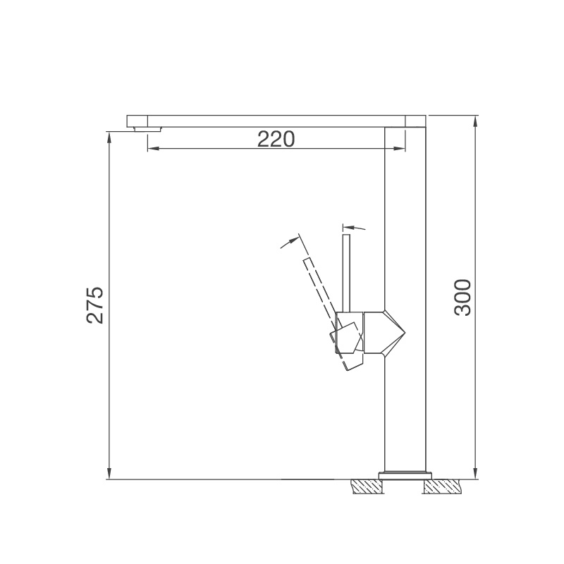 Vòi Rửa Chén Nóng Lạnh INOX 304 Malloca K061SS - kích thước lắp đặt