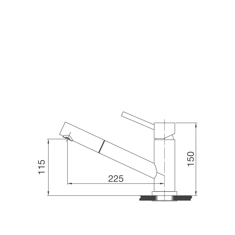 Vòi Rửa Chén Nóng Lạnh Dây Rút INOX 304 Malloca K110SS - kích thước lắp đặt
