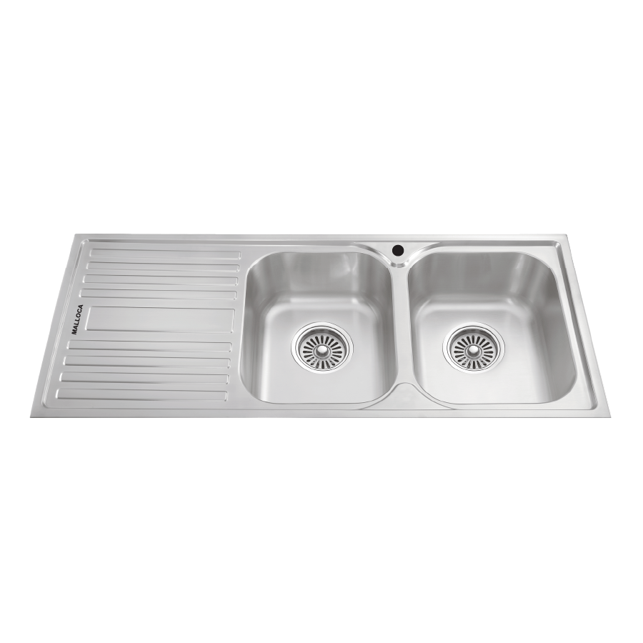 MS1025LNEW | Malloca | Chậu rửa chén 2 hố inox 304 kích thước 116cm
