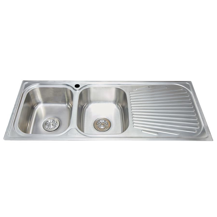 MS1026R | Malloca | Chậu rửa chén 2 hố inox 304 kích thước 118cm