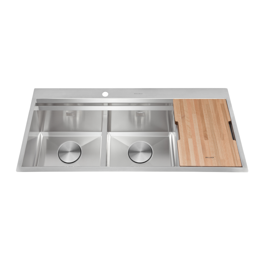MS1162R | Malloca | Chậu rửa chén 2 hố kích inox 304 kích thước 116cm