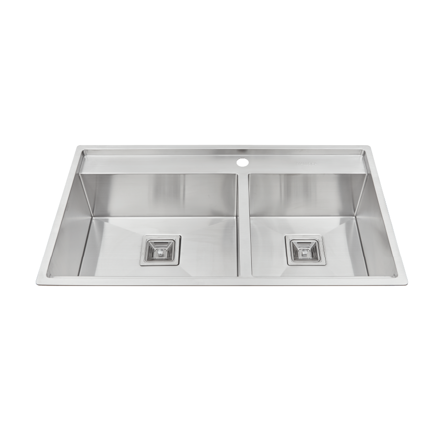 MS6304T | Malloca | Chậu rửa chén 2 hố inox 304 kích thước 86cm