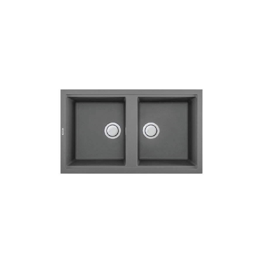 TITANIUMK45073 | Malloca | Chậu rửa chén đá granite 2 hố kích thước 86cm