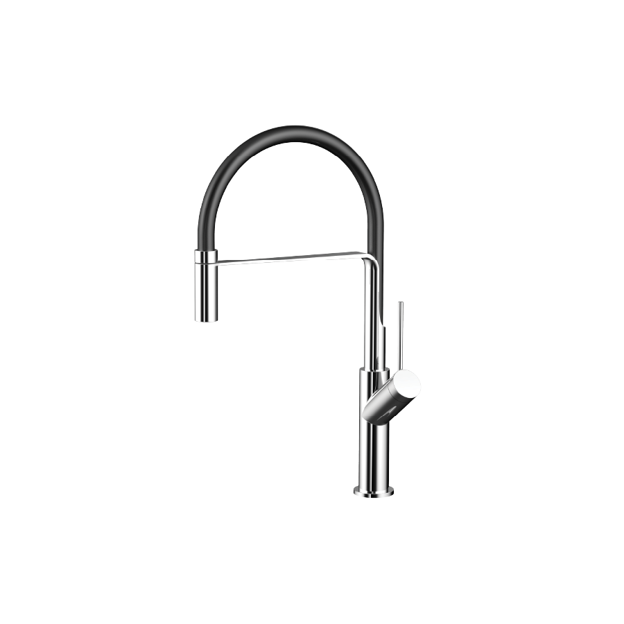 K081C | Malloca | Vòi rửa chén nóng lạnh dây silicon đồng thau chrome