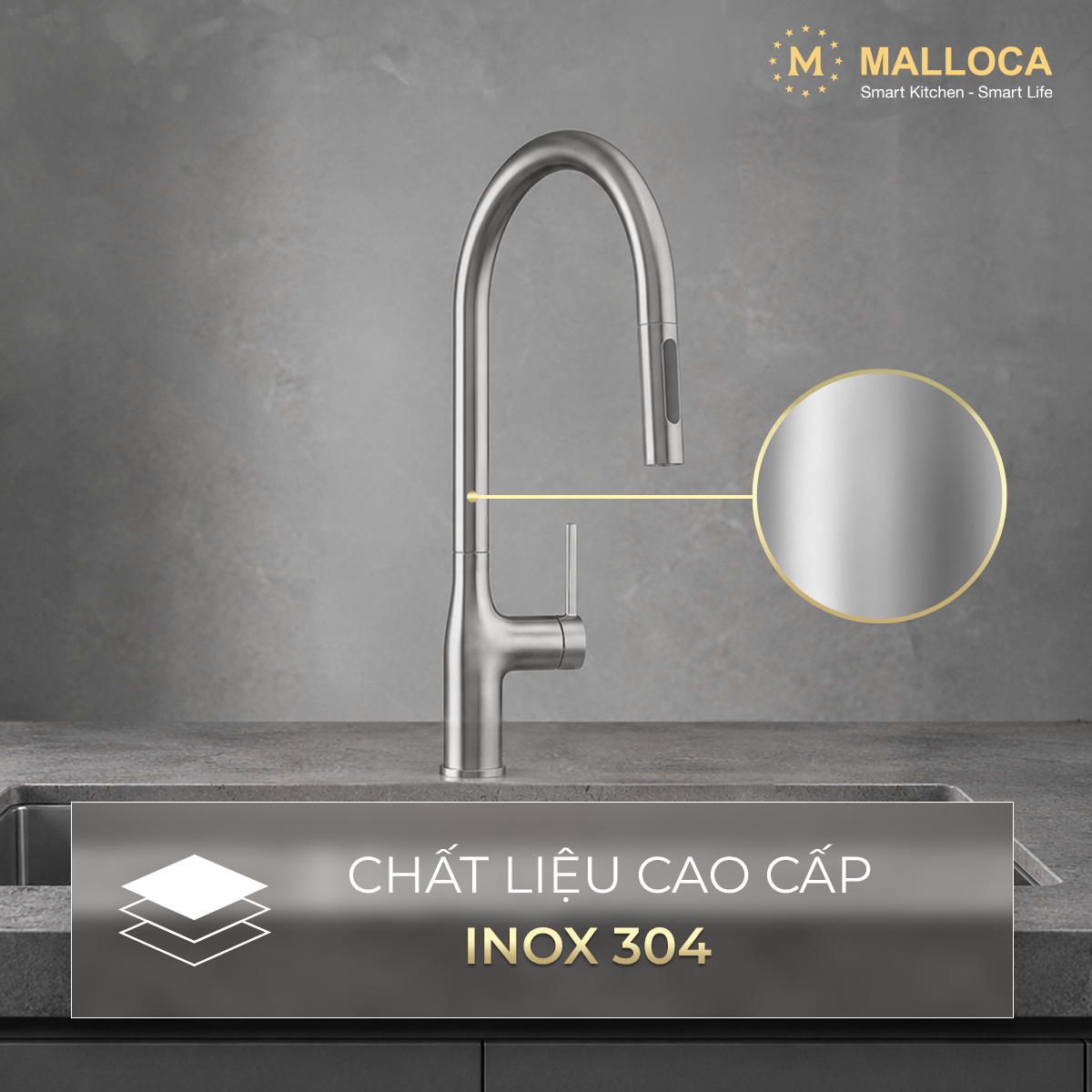 Chất liệu inox 304 cao cấp