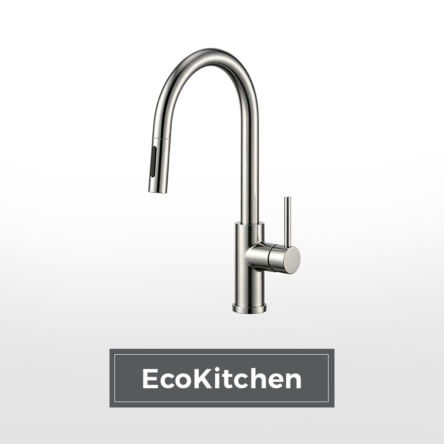 Vòi rửa chén nóng lạnh dây rút Inox 304