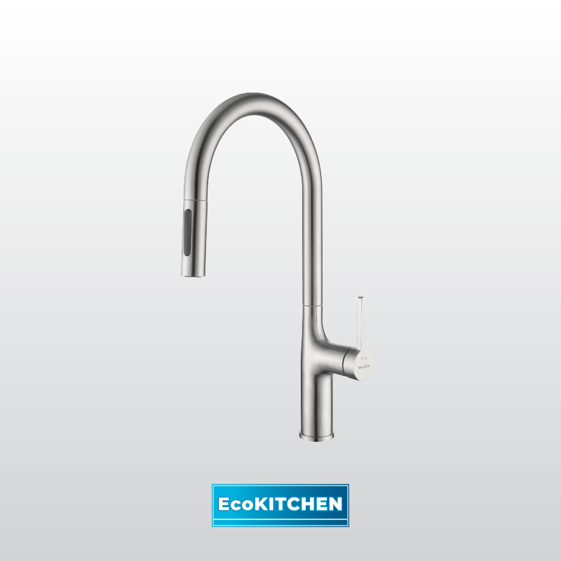 Vòi rửa chén nóng lạnh dây rút inox 304 EcoKitchen