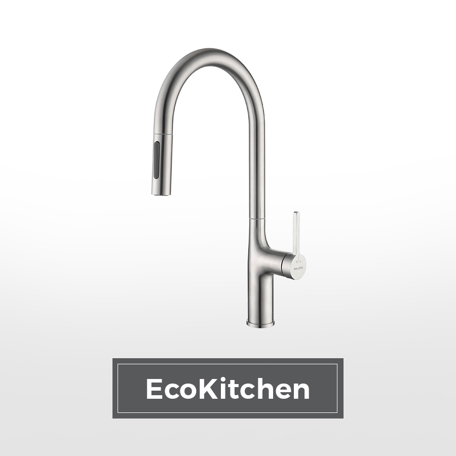 Vòi rửa chén nóng lạnh dây rút inox 304 EcoKitchen