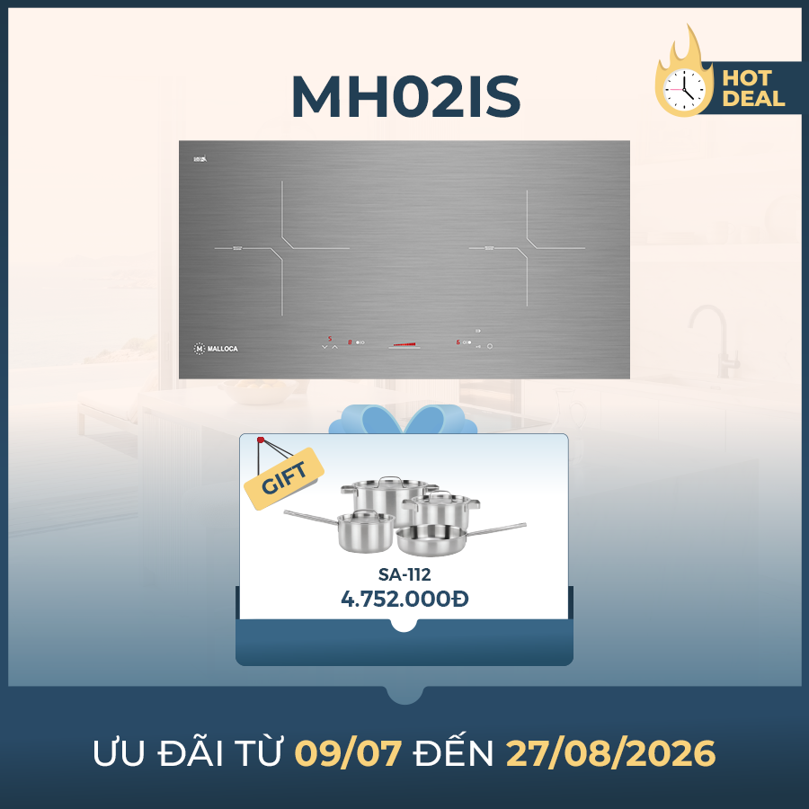 Bếp từ 2 vùng nấu 72cm
