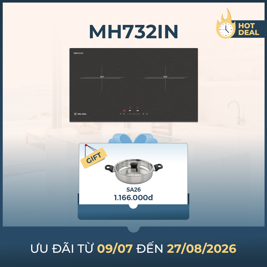 Bếp từ 2 vùng nấu 73cm