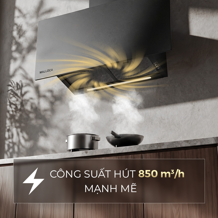 Máy hút mùi áp tường dạng chữ T 90cm